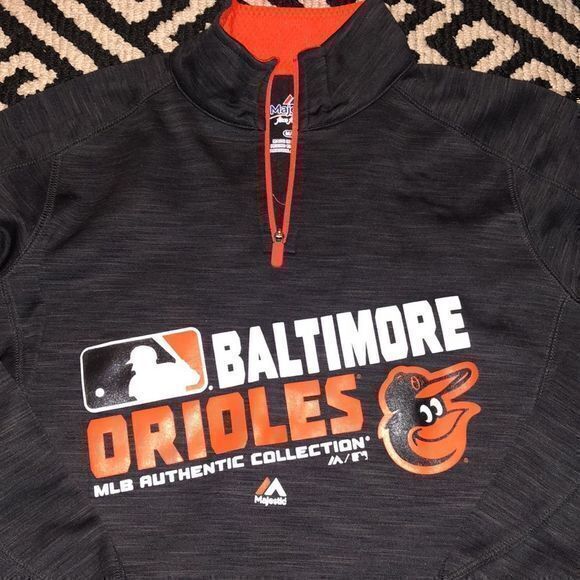 NEW Baltimore Oriole 1/4 zip Fitted Sweatshirt size medium - Picture 1 of 2